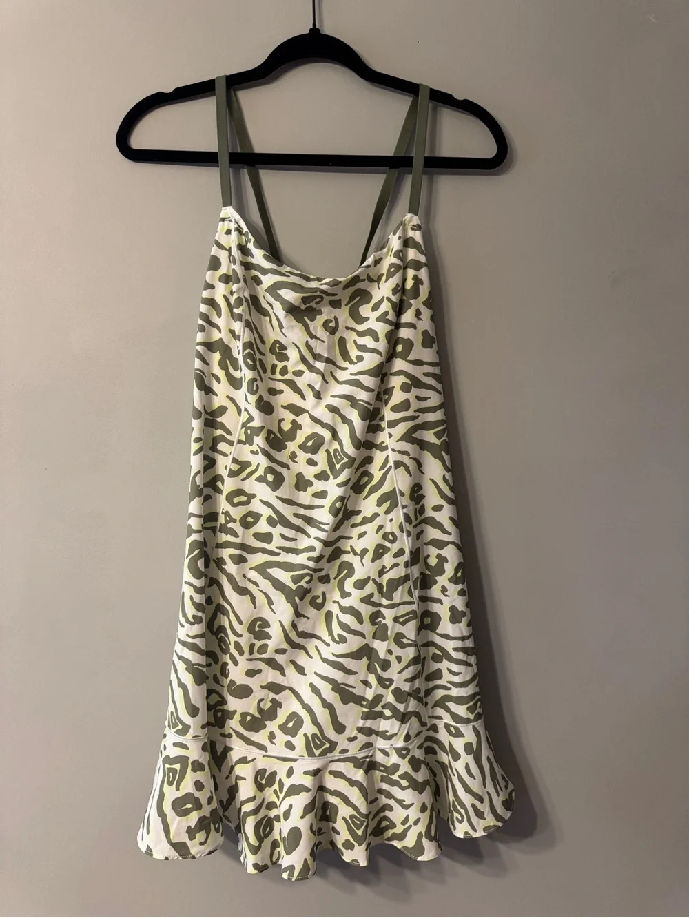 Offline by aerie | Women's Olive Green Animal Print Athletic Slip Dress